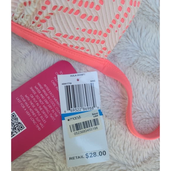 NEW Hula Honey Ginger Crochet Halter Push-Up Bikini Top - Picture 10 of 16